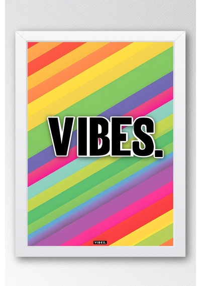 Vibes Gökkuşağı Pozitif Enerji Çerçeveli Tablo - Pop Art Poster Tablo