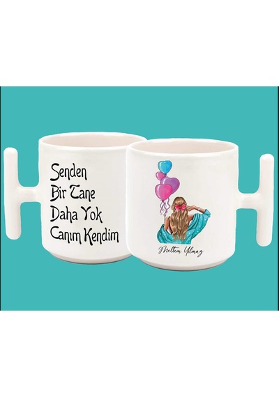 İsimli Senden Bi Tane Daha Yok Canım Kendim Baskılı T Kulp Kupa 4