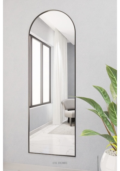 Dekoratif Ayna Oval Boy Ayna Duvar Aynası 180x60 Cm 180 X 60 Siyah 18061806775 Siyah