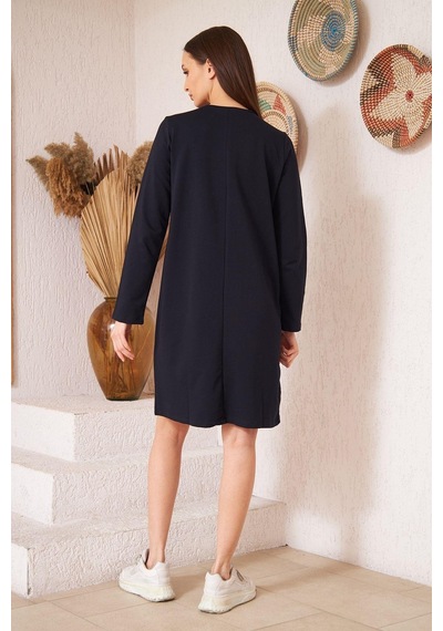 Darlin Moda Lacivert Düğme Detaylı Tunik DM60346 Lacivert