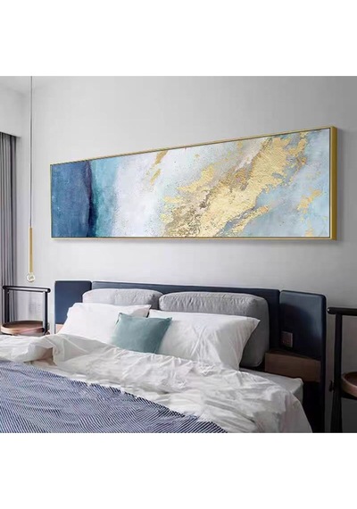 Yatak Odası Büyük Boy El Yapımı Yağlı Boya Tablo 164x64cm
