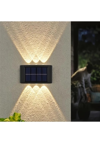 2'li Solar Duvar Aydınlatması 6 Led, Gün Işığı