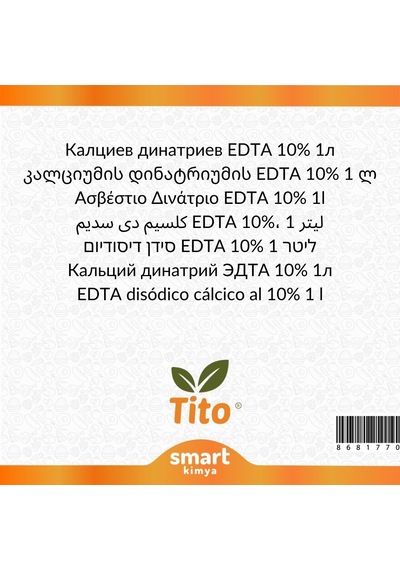Kalsiyum Disodyum Edta E385 %10luk 1 Litre