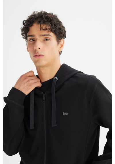 Lee Kapüşonlu Fermuarlı Siyah Erkek Sweatshirt L2520310001 Siyah