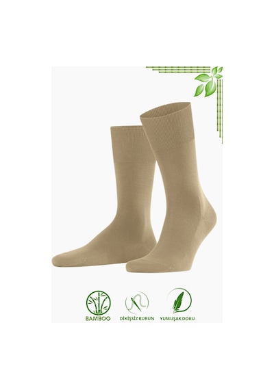 Kral Socks Bambu Erkek Soket Düz Uzun Klasik Yazlık Dikişsiz 3'lü Set Gri