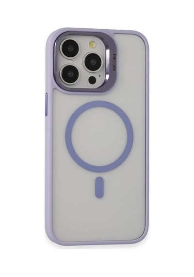 Tedar Joko Apple iPhone Uyumlu 15 Pro Kılıf Roblox Lens Magsafe Standlı Kapak - Lila Najmaddin standart