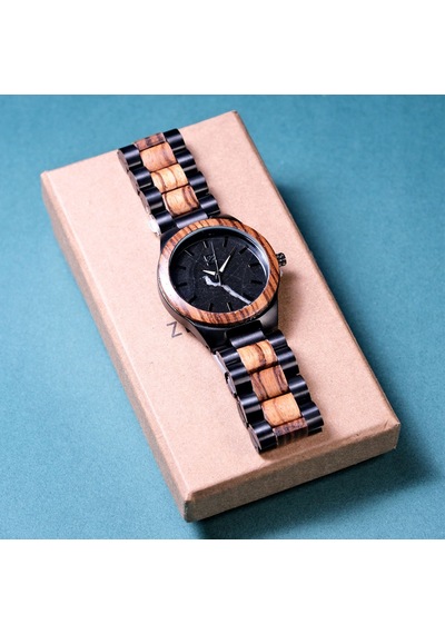 Zebrino Zbr-al-wp Alloy Wood Power Ahşap Erkek Kol Saati 45 Mm