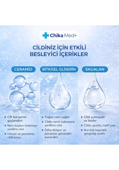 Chika Med + Ceramide Cilt Bariyeri Güçlendirici Nemlendirici Krem 400 Ml