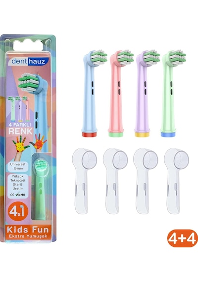 Kids Fun Narin Yumuşak Oral-b Uyumlu Diş Fırçası Başlığı + Fırça Koruma Kapağı