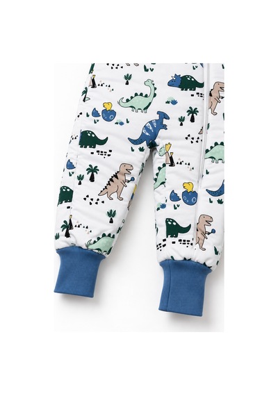 Babyhola 2.5 Tog Yorgan Gerektirmeyen Kalın Elyaf Dolgulu Çocuk Uyku Tulumu Pamuk Astarlı Unisex 6020 Beyaz