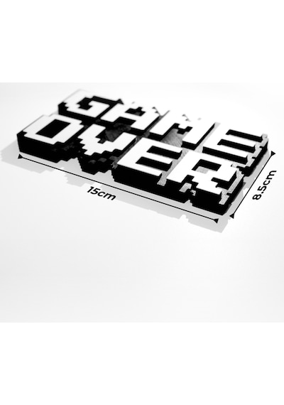 Modern Game Over Kabartmalı Süs Dekoratif Obje, Duvar & Masaüstü Aksesuarı,hediye 15x8.5 Cm