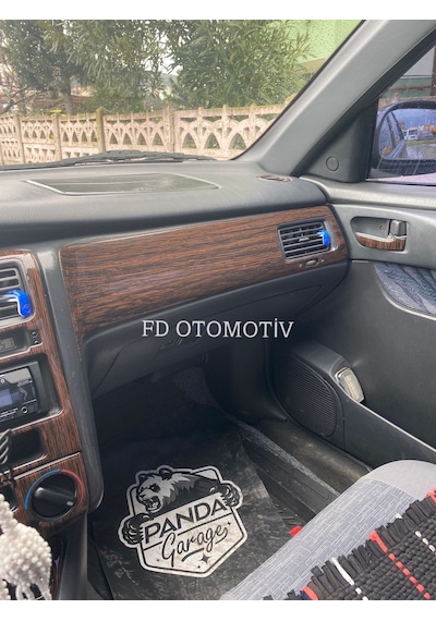 Toyota Uyumlu Carina Koyu Meşe Desen / Full Set / Torpido Konsol Kaplama