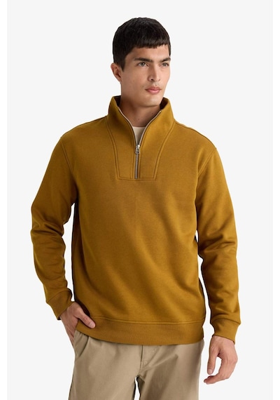 Defacto Regular Fit Yarım Balıkçı Yaka Fermuarlı Kalın Sweatshirt F4136ax25aubn152 Kahve