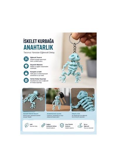 3d Yapımı Anahtarlık Mavi - 932361937 Mavi