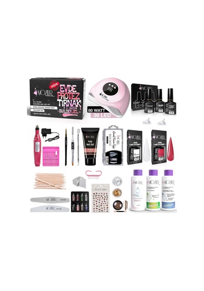 Protez Tırnak Seti &amp Kalıcı Oje &amp Nail Art Seti Poly Jel