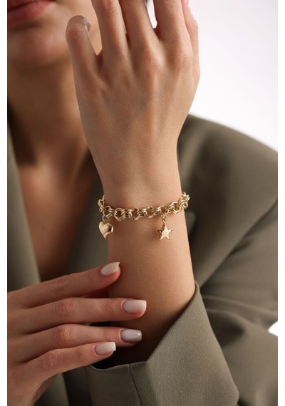 Sembol Gold Eterna Altın Sevgi Bilekliği Şans Bilekliği T13671 Renkli Sarı Altın