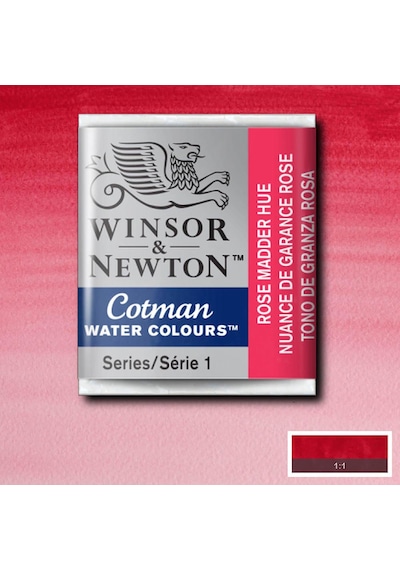 Winsor & Newton Cotman Yarım Tablet Suluboya Rose Madder Hue 580 Karışık