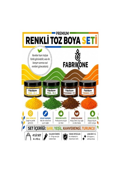 Toz Mum Boyası Seti 10 Cc 4 Lü Soya & Parafin Wax Için Sarı, Yeşil, Kahverengi, Turuncu Bkfab4srykht10g Karışık