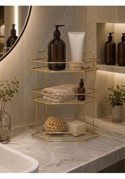 Konak Alışveriş Gold Banyo Köşelik 3 Katlı
