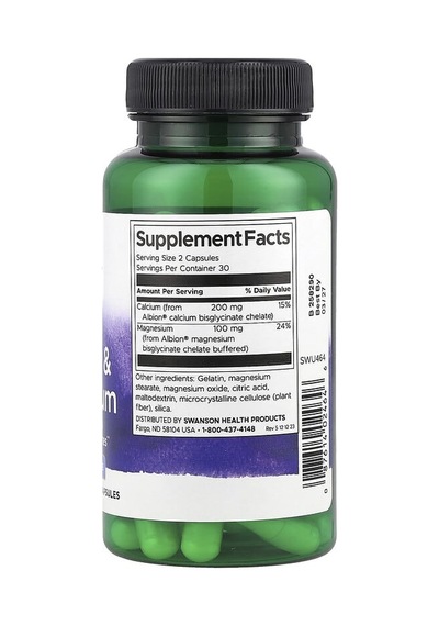 Swanson Vitamins, Albion Calcium & Magnesium, 60 Capsules