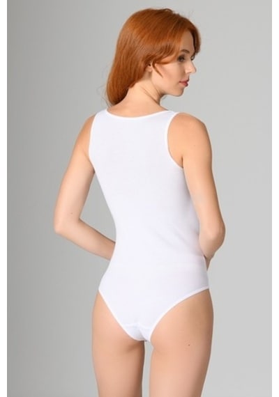 Nbb Kadın Beyaz Kalın Askılı Çıtçıtlı Body