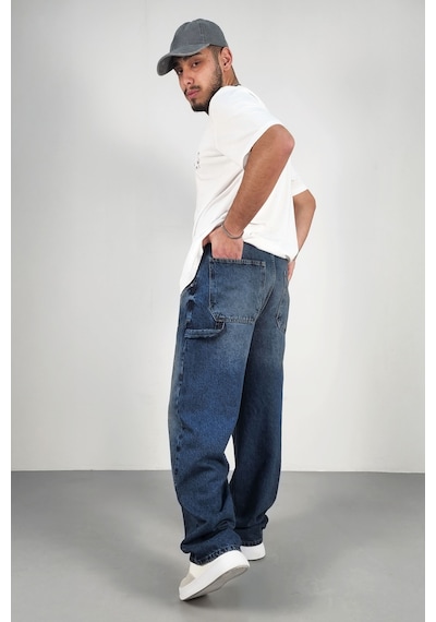 Cedy Denim Cedy Denım Yüksek Kalite Erkek Yüksek Bel Worker Tarz Skater Jean Kahve-tint