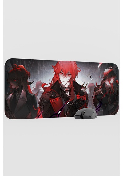 Diluc Genshin Impact Anime Gacha V1 - 70x30 Xl Gaming Mouse Pad Fare Altlığı