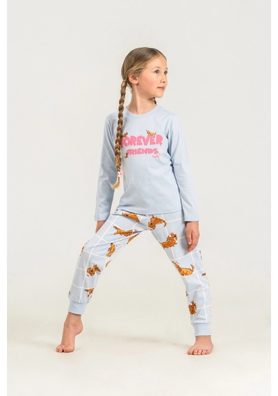 Rolypoly Rp3907c Kız Çocuk Uzun Kol Pijama Takım Mavi