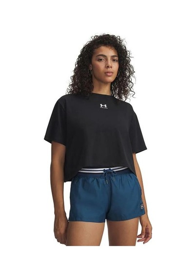 Under Armour Rival Boxy Solid Kadın Siyah Tişört