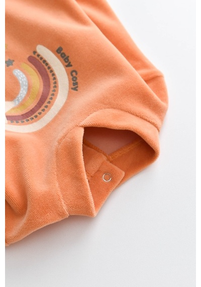 BabyCosy Bebek Yıldız Kadife Ayaklı Tulum 001