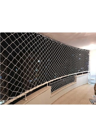 Morilu Balkon Filesi - Güvenlik Filesi - 10 Cm Gözenek - 6 Mm İp - Merdiven Filesi - İnşaat Filesi - Balkon Ağı