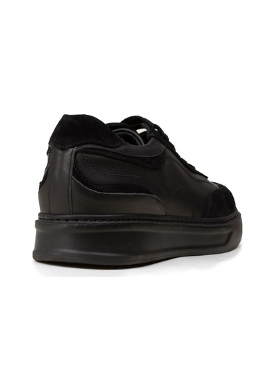 Deery Erkek Siyah Hakiki Deri Sneaker Ayakkabı - 02013msyhe01