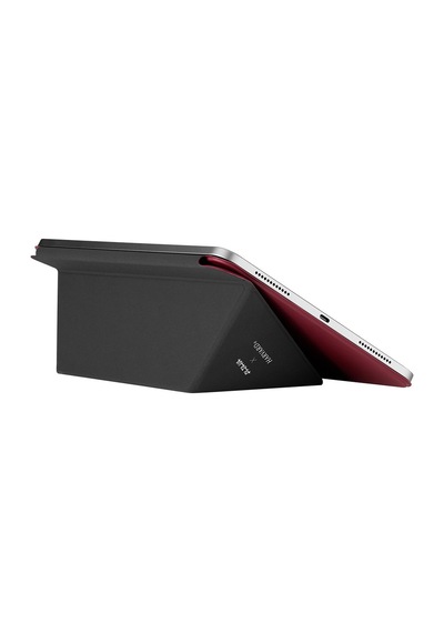 İpad Air 13 2025 M3 Uyumlu Pitaka Folio 3 Kalem Bölmeli Standlı Kılıf Kırmızı Kapaklı Kılıf