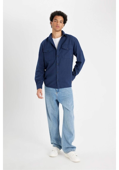 DeFacto %100 Pamuk Regular Fit Polo Yaka Basic Düz Uzun Kollu Gömlek B2654AX24AUNV147 DeFacto %100 Pamuk Regular Fit Polo Yaka Basic Düz Uzun Kollu Gömlek B2654AX24AUNV147