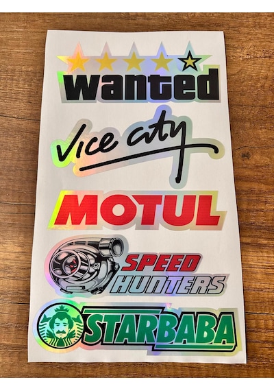Oto Arka Cam Yazısı Hologramlı Yan Kapı, Yan Cam Stickerı Wanted
