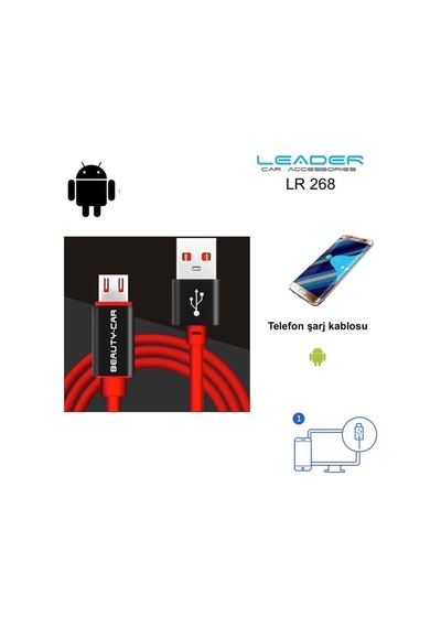Telefon Şarj Kablosu Usb 1.5 Mt Androıd N11.961