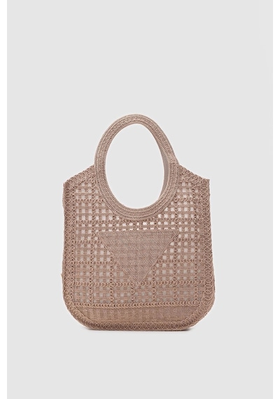 Shule Bags Vicolo Handmade Makrome Tote Çanta Vizon Vizon