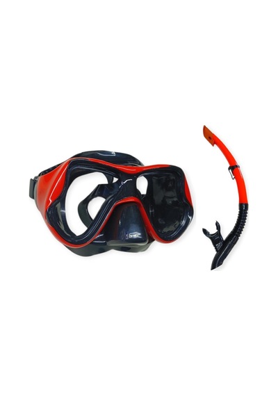 Dalış Maskesi Ve Snorkel Yetişkin - 51715-kırmızı - 1 Adet Çok Renkli