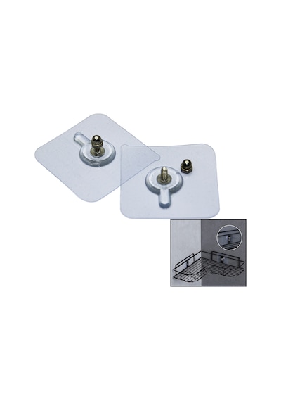 4 Parça 10mm Vidalı Şeffaf Pvc Yapışkan Askı Çok Renkli