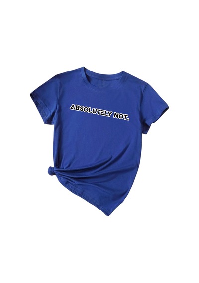 Uyguntarz Unisex Kesinlikle Hayır. Tasarım Basklı Tshirt Mavi