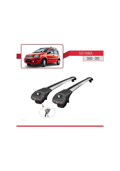 Fiat Panda 2003-2012 Arası İle Uyumlu Ace-1 Ara Atkı Tavan Barı Gri