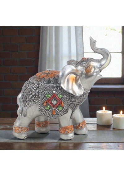 Lüks Ayna & Nakış İşlemeli Feng Shui Şans Getiren Fil Heykeli Dekoratif Biblo 18 Cm Yeni Ev Hediyesi 45551390