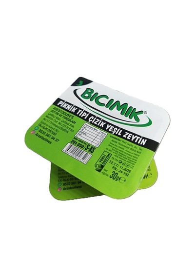 Bıcımık Çizik Yeşil Zeytin İşlem Görmüş Salamura 30 G Piknik X 40 Adet