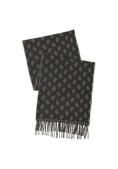 AC&Co / Altınyıldız Classics Erkek Siyah-yeşil Desenli Atkı Siyah - Yeşil