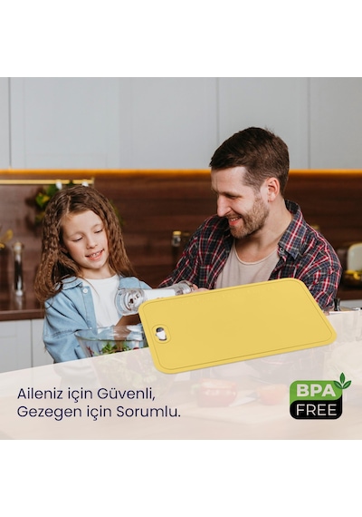 Hobby Life Flexy Esnek Kesim Matı Bükülebilir, Bıçak Dostu Pratik Doğrama Panosu Ve Mutfak Altlığı Sarı