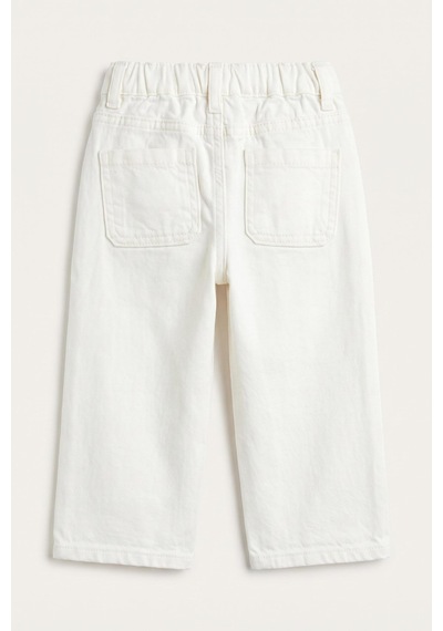 Defacto %100 Pamuk Fiyonk Nakışlı Regular Fit Gabardin Pantolon Kız Bebek I4915a526auer233 Ekru-er233