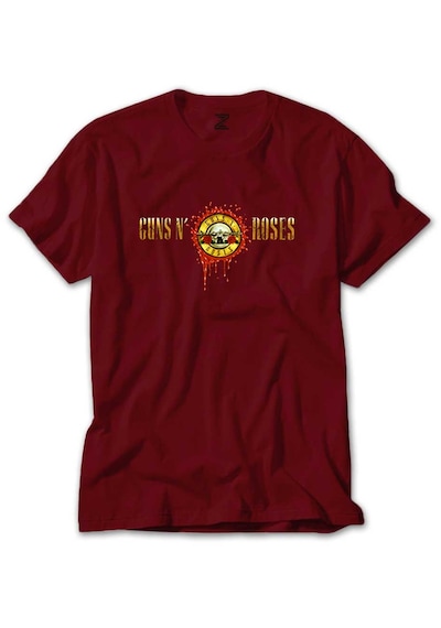 Guns N Roses Drops Logo Kırmızı Tişört Kırmızı