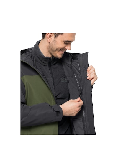 Jack Wolfskin Taubenberg 3ın1 Erkek Su Geçirmez Outdoor Mont Yeşi Yeşil