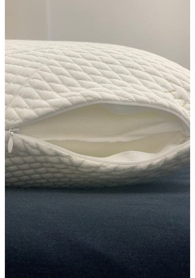 Rudu Hidrojel Hydrogel Kılıf Visco Visko Bütün Sünger Yastık 60x40x15 Cm 1350 Gr Omuz/boyun Destekli Beyaz - Yeşil
