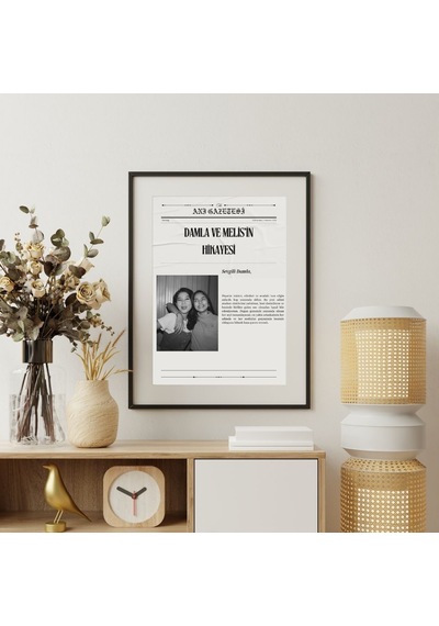 Kişiselleştirilmiş Anı Gazetesi Çerçeveli Poster Diğer